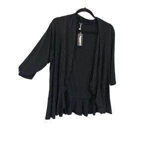 Zeagoo Size XL Cardigan Black Open Front Top 1/2 Sleeve Womens